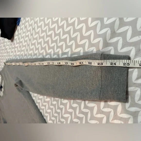 GAP Small Heather Grey Gray Sweatshirt with Side Zip - Picture 7 of 9